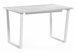 Стол деревянный раскладной Лота Лофт 120 25 мм юта / белый матовый (75x75)