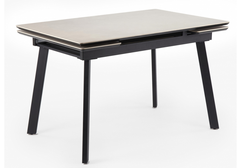 Керамический стол Норман 120(180)х80 carmen light grey / черный (80x75). 