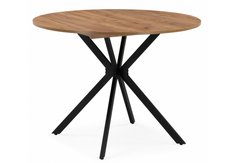 Стол деревянный Орион 90 / 130 дуб крафт золотой / черный матовый (90x75). 