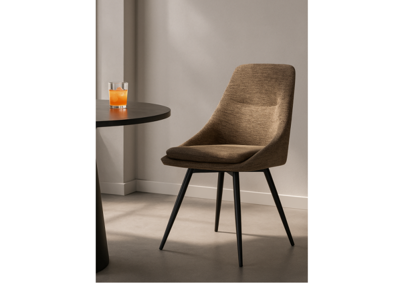 Стул на металлокаркасе Avian вращающийся светло-коричневый / черный (50x57x87)