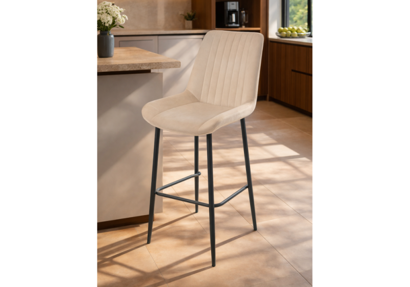 Барный стул Седа бежевый (zd 210) / черный (49x57x102)