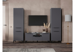 Готовая гостиная Иадама графит / графит софт комплектация 8 (245x40,6x196)